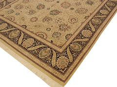 handmade Traditional New Mubashe Beige Black Hand Knotted RECTANGLE 100% WOOL area rug 9x13