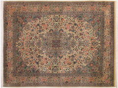 handmade Traditional Basarabian Ivory Pink Hand Knotted RECTANGLE 100% WOOL area rug 9x12