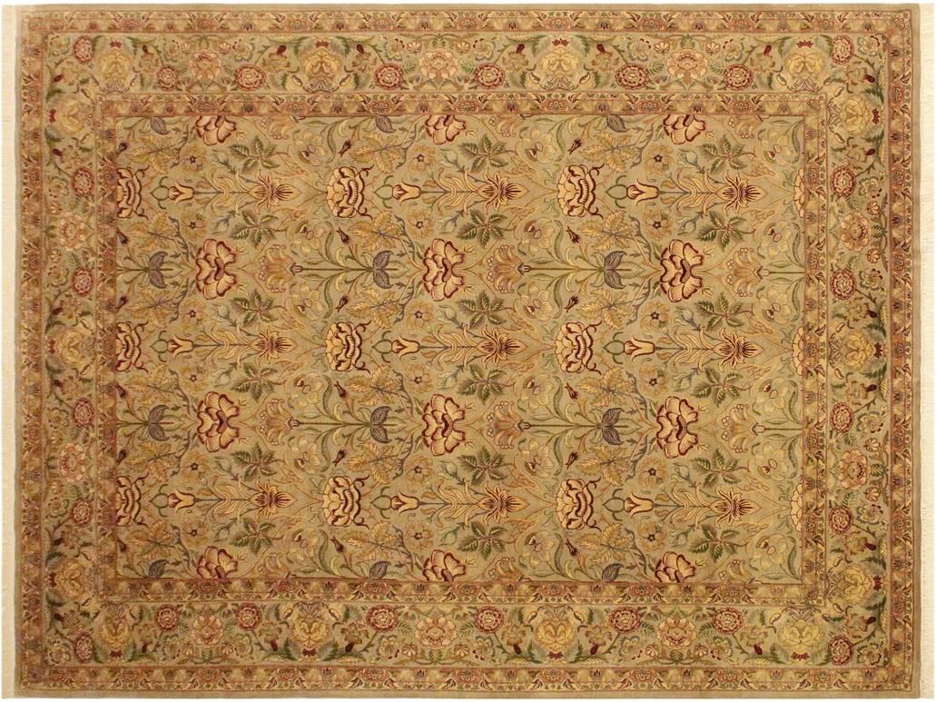 handmade Traditional Lily Taupe Red Hand Knotted RECTANGLE 100% WOOL area rug 9x12