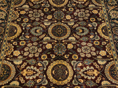 handmade Traditional Agra Tabriz Maroon Blue Hand Knotted RECTANGLE 100% WOOL area rug 5x7