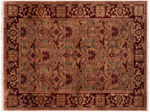 handmade Traditional Lt. Brown Drk. Red Hand Knotted RECTANGLE 100% WOOL area rug 5x7