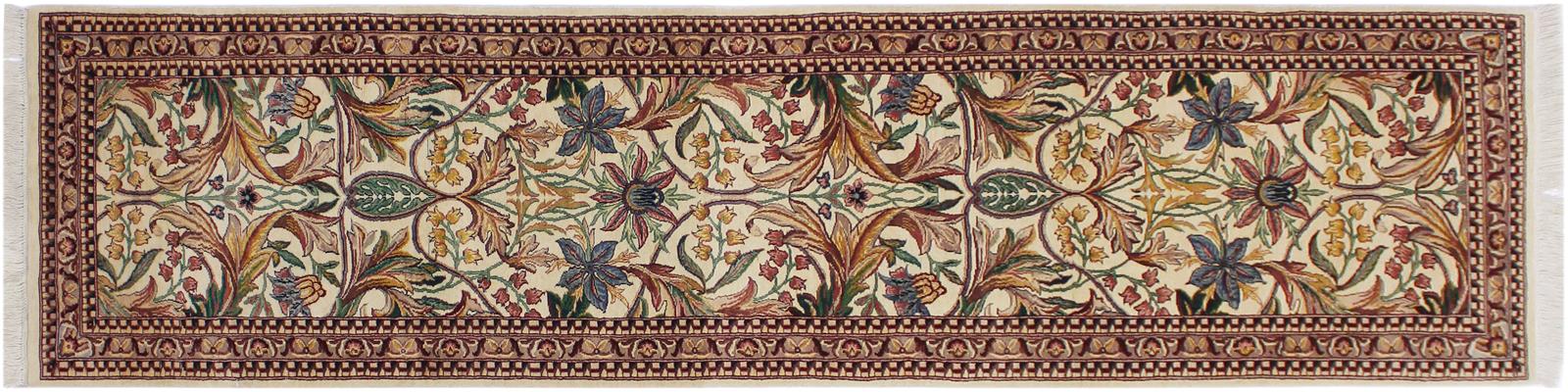 handmade Traditional Internation Beige Brown Hand Knotted RUNNER 100% WOOL area rug 3x10