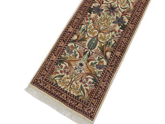 handmade Traditional Internation Beige Brown Hand Knotted RUNNER 100% WOOL area rug 3x10
