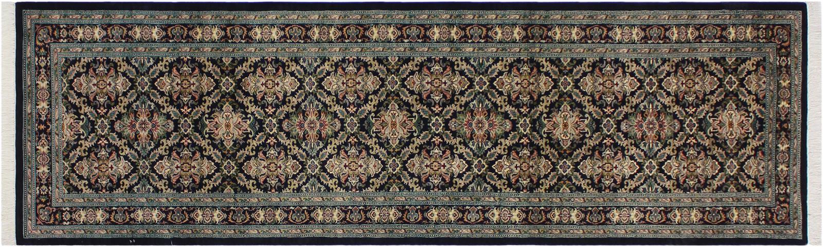 handmade Traditional Tabriz Black Pink Hand Knotted RUNNER 100% WOOL area rug 3x10