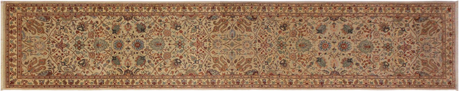 handmade Transitional Lt. Gray Ivory Hand Knotted RUNNER 100% WOOL area rug 3x12