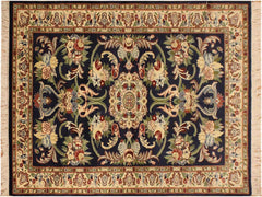 handmade Traditional Anarlaki Blue Beige Hand Knotted RECTANGLE 100% WOOL area rug 3x5