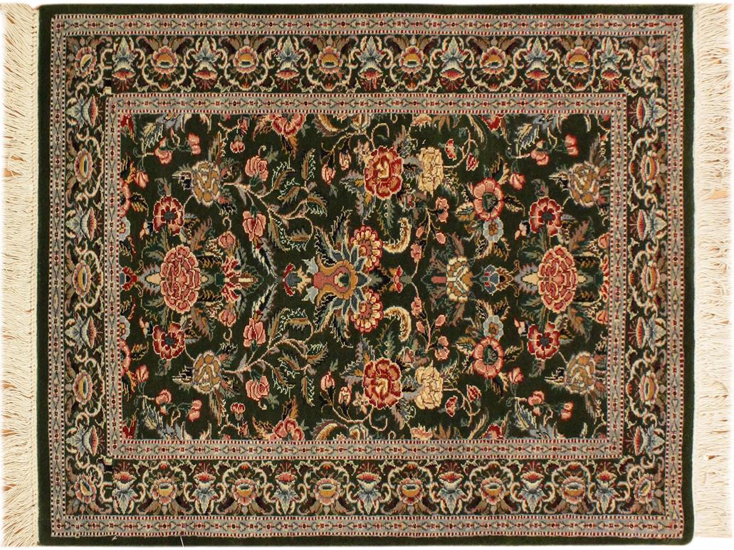 handmade Traditional Gasvin Green Pink Hand Knotted RECTANGLE 100% WOOL area rug 2x4