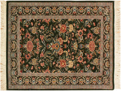 handmade Traditional Gasvin Green Pink Hand Knotted RECTANGLE 100% WOOL area rug 2x4