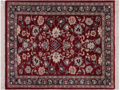 handmade Traditional Abasi Afsha Red Blue Hand Knotted RECTANGLE 100% WOOL area rug 2x3