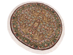 handmade Traditional Imran Brown Gray Hand Knotted ROUND 100% WOOL area rug 6x6