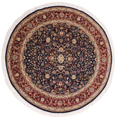 handmade Traditional Abasi Afsha Blue Red Hand Knotted ROUND 100% WOOL area rug 8x8