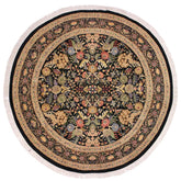 handmade Traditional Nagi Black Gray Hand Knotted ROUND 100% WOOL area rug 9x9