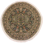 handmade Traditional Nagi Green Grey Hand Knotted ROUND 100% WOOL area rug 6x6