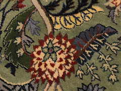 handmade Traditional Nagi Green Grey Hand Knotted ROUND 100% WOOL area rug 6x6