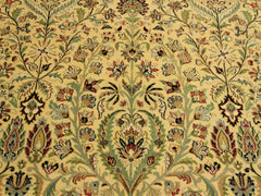 handmade Traditional Ivory Green Hand Knotted RECTANGLE 100% WOOL area rug 9x14