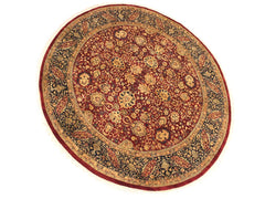 handmade Traditional Kashan Red Blue Hand Knotted ROUND 100% WOOL area rug 8x8