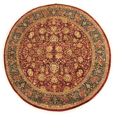 handmade Traditional Kashan Red Blue Hand Knotted ROUND 100% WOOL area rug 8x8