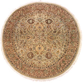 handmade Traditional Kashan Taupe Pink Hand Knotted ROUND 100% WOOL area rug 8x8
