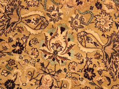 handmade Traditional Kashan Gold Red Hand Knotted ROUND 100% WOOL area rug 8x8