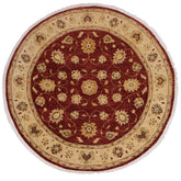 A02787, 8 0"x 8 3",Traditional ,8x8,Red,IVORY,Hand-knotted ,Pakistan ,100% Wool ,Round ,652671148538