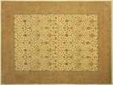 handmade Traditional Ivory Gold Hand Knotted RECTANGLE 100% WOOL area rug 9x12