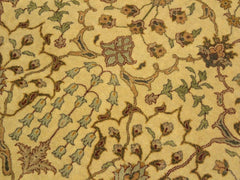 handmade Traditional Ivory Gold Hand Knotted RECTANGLE 100% WOOL area rug 9x12