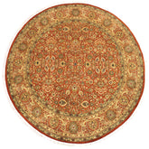 handmade Traditional Nauras Rust Beige Hand Knotted ROUND 100% WOOL area rug 7x7