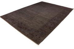 A02863,10 0"x13 8",Over Dyed ,10x14,Grey,DRK. RED,Hand-knotted ,Pakistan ,100% Wool ,Rectangle ,652671149276