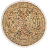 handmade Traditional Nagi Beige Pink Hand Knotted ROUND 100% WOOL area rug 8x8