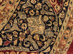 handmade Traditional Kashan Red Blue Hand Knotted ROUND 100% WOOL area rug 12x12