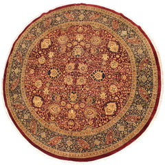 handmade Traditional Kashan Red Blue Hand Knotted ROUND 100% WOOL area rug 12x12