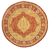 handmade Traditional Design Rust Ivory Hand Knotted ROUND 100% WOOL area rug 9x9