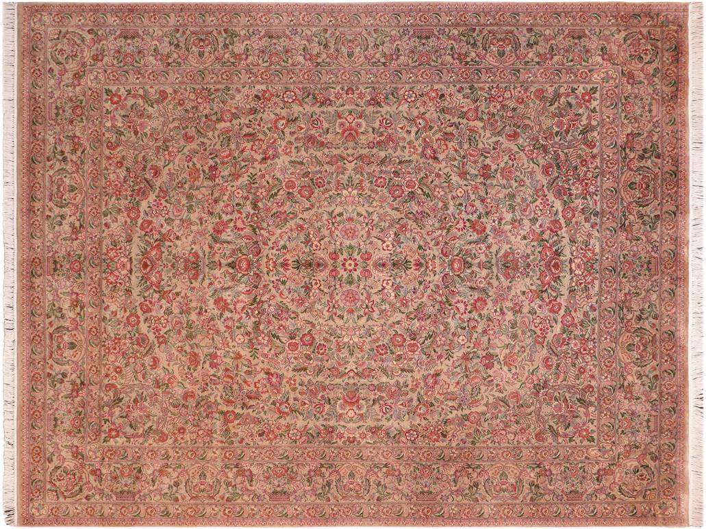 handmade Traditional Tabriz Tan Rust Hand Knotted RECTANGLE 100% WOOL area rug 8x10