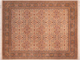 handmade Traditional Tabriz Tan Green Hand Knotted RECTANGLE 100% WOOL area rug 8x10