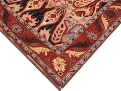 handmade Geometric Kargahi Tan Rust Hand Knotted RECTANGLE 100% WOOL area rug 6x9