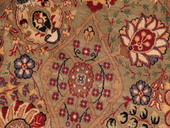 handmade Traditional Tabriz Green Beige Hand Knotted RECTANGLE 100% WOOL area rug 8x10