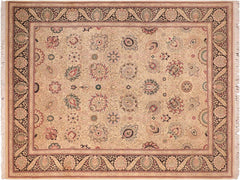 handmade Traditional New Mubashe Beige Black Hand Knotted RECTANGLE 100% WOOL area rug 8x11