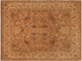 handmade Traditional Antique Brown Gold Hand Knotted RECTANGLE 100% WOOL area rug 8x9