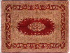 handmade Traditional Abusson Rust Taupe Hand Knotted RECTANGLE 100% WOOL area rug 6x10