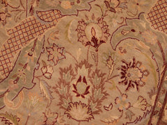 handmade Traditional Agra Taupe Green Hand Knotted RECTANGLE 100% WOOL area rug 6x9