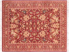 handmade Traditional Nagi Red Beige Hand Knotted RECTANGLE 100% WOOL area rug 6x9