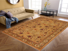 handmade Traditional Antique Gold Olive Green Hand Knotted RECTANGLE 100% WOOL area rug 9x12