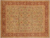 handmade Traditional Antique Lt. Green Lt. Brown Hand Knotted RECTANGLE 100% WOOL area rug 9x12
