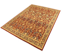 handmade Traditional Lahore Red Red Hand Knotted RECTANGLE 100% WOOL area rug 9x12