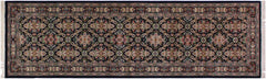 handmade Traditional Tabriz Black Pink Hand Knotted RUNNER 100% WOOL area rug 3x9