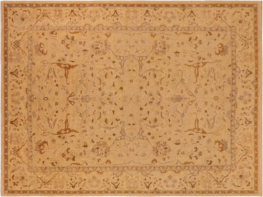 handmade Traditional Antique Tan Brown Hand Knotted RECTANGLE 100% WOOL area rug 10x14