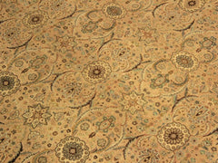 handmade Traditional Qaseem Bond Tan Green Hand Knotted RECTANGLE 100% WOOL area rug 10x14