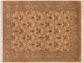 handmade Transitional Hamjolie Beige Green Hand Knotted RECTANGLE 100% WOOL area rug 6x10