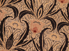 handmade Transitional Tulip Black Beige Hand Knotted RECTANGLE 100% WOOL area rug 6x9