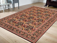 handmade Transitional Hamjolie Black Gold Hand Knotted RECTANGLE 100% WOOL area rug 6x9